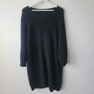 COS women's knitted crew neck sweater dresssize M 3/4 sleeve black